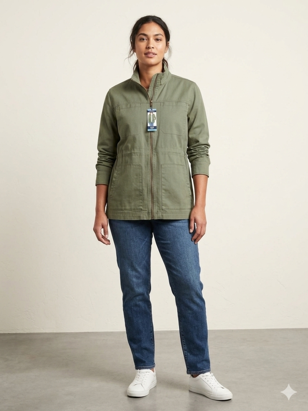 GAP Olive Green Zip-Front Utility Jacket